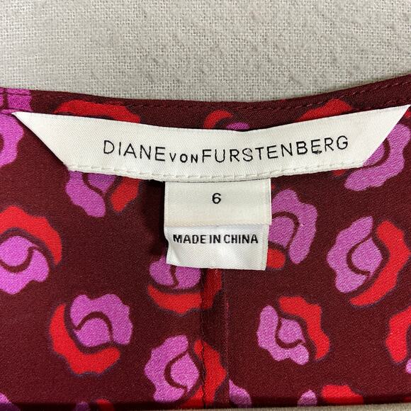 Diane Von Furstenberg Long Sleeves Silk Blouse Top Size 6 - Picture 5 of 11